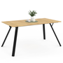 Voir la diapositive 1 : ID MARKET Table à manger rectangle YSEULT 8 personnes bois et noir design industriel 160 cm
