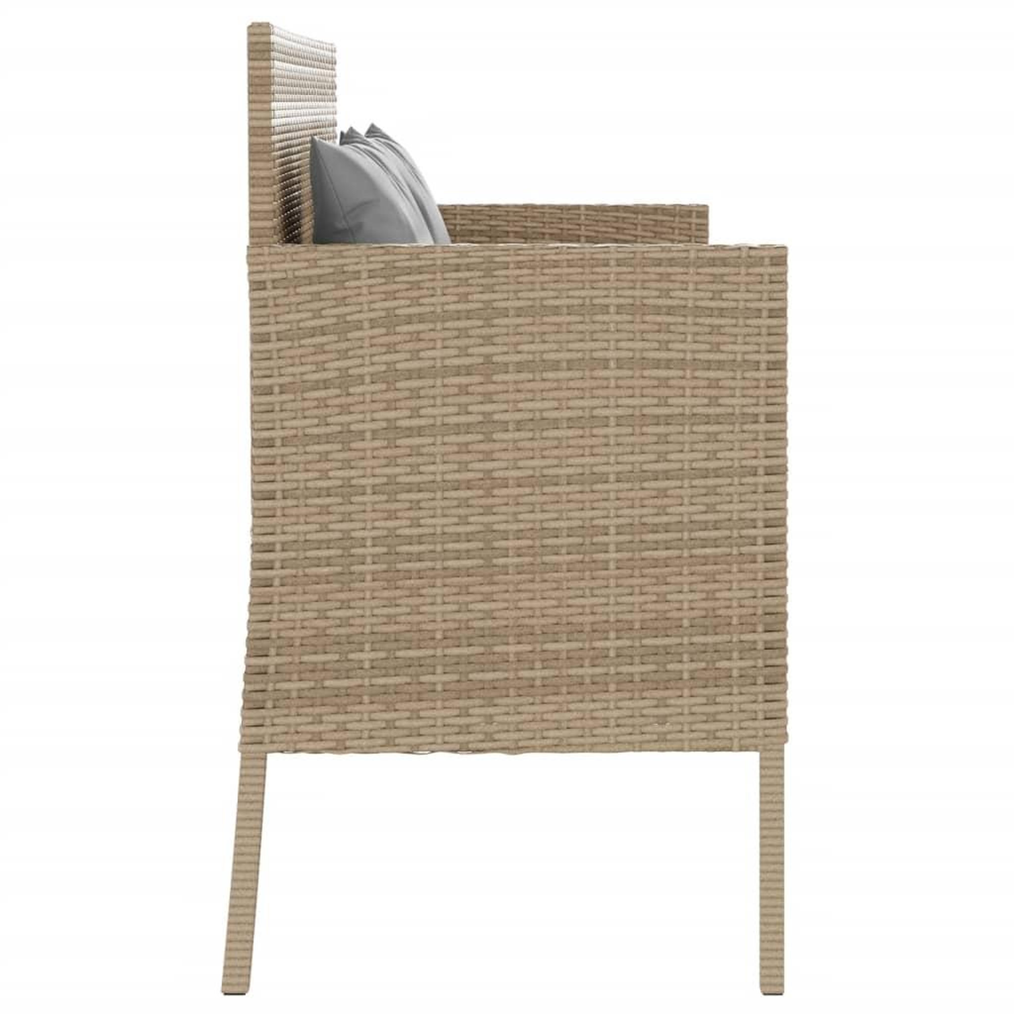 Voir la diapositive 5 : VIDAXL Banc de jardin avec coussins beige resine tressee