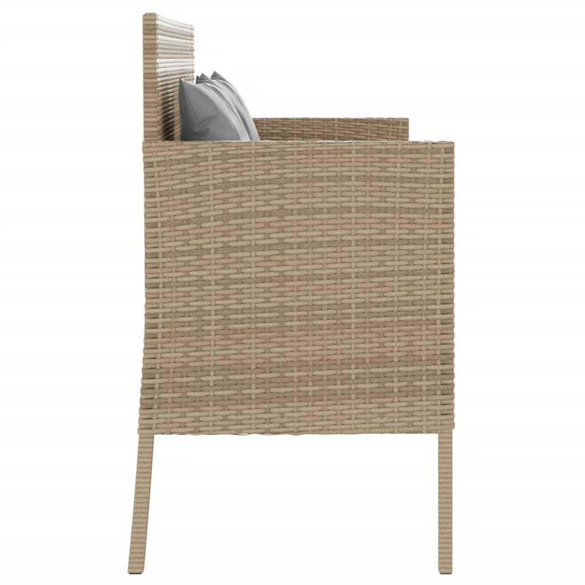 VIDAXL Banc de jardin avec coussins beige resine tressee