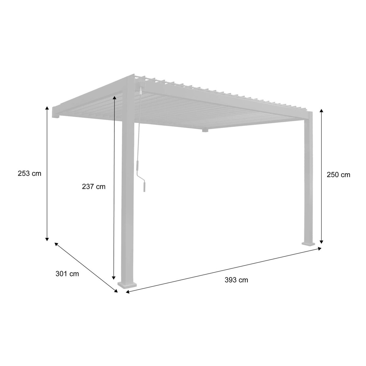 SWEEEK Pergola bioclimatique aluminium adossée lames orientables 4x3m Triomphe