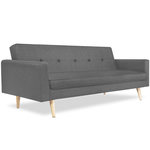 ID MARKET Canapé droit scandinave 3 places convertible LARS gris