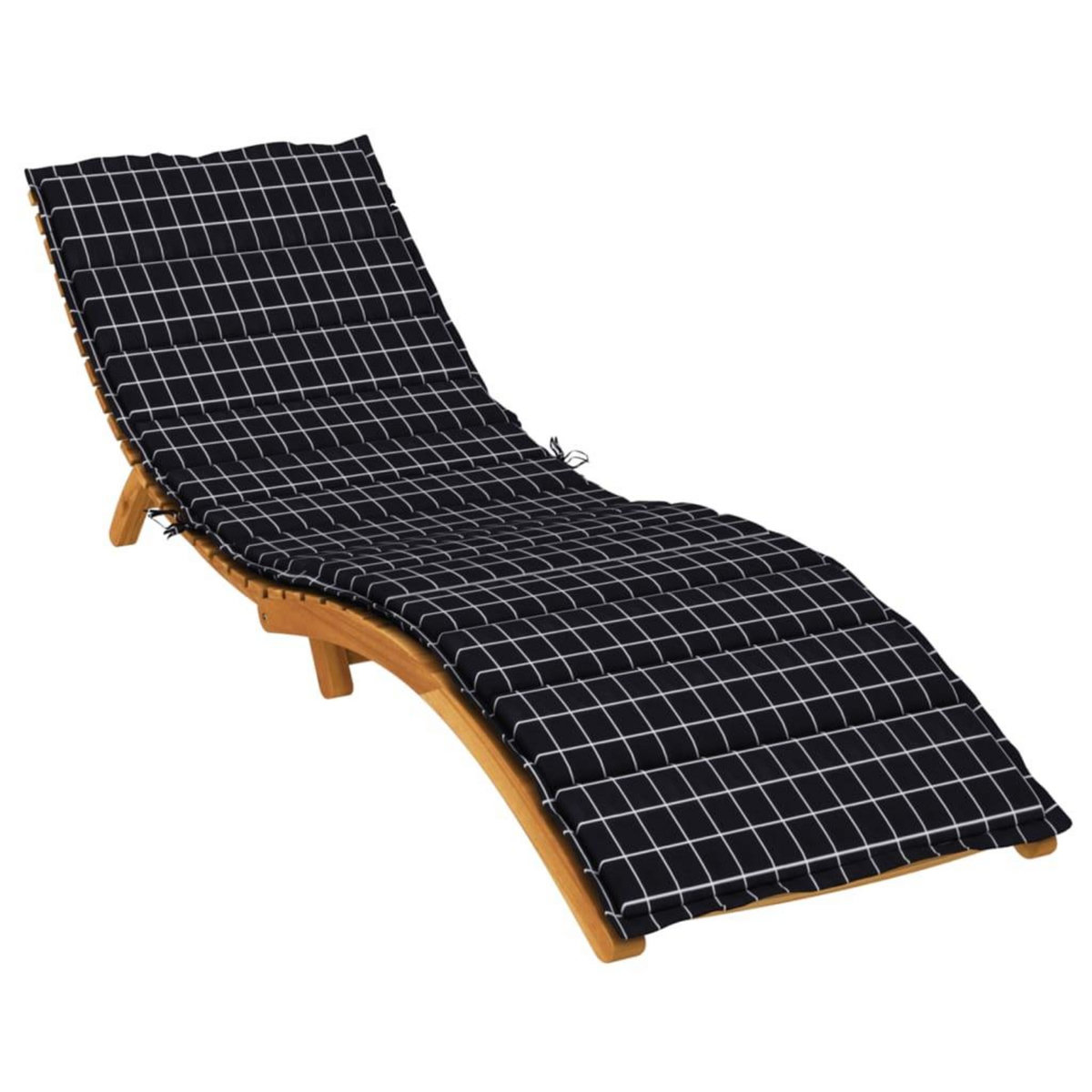 VIDAXL Coussin de chaise longue motif a carreaux noir tissu oxford