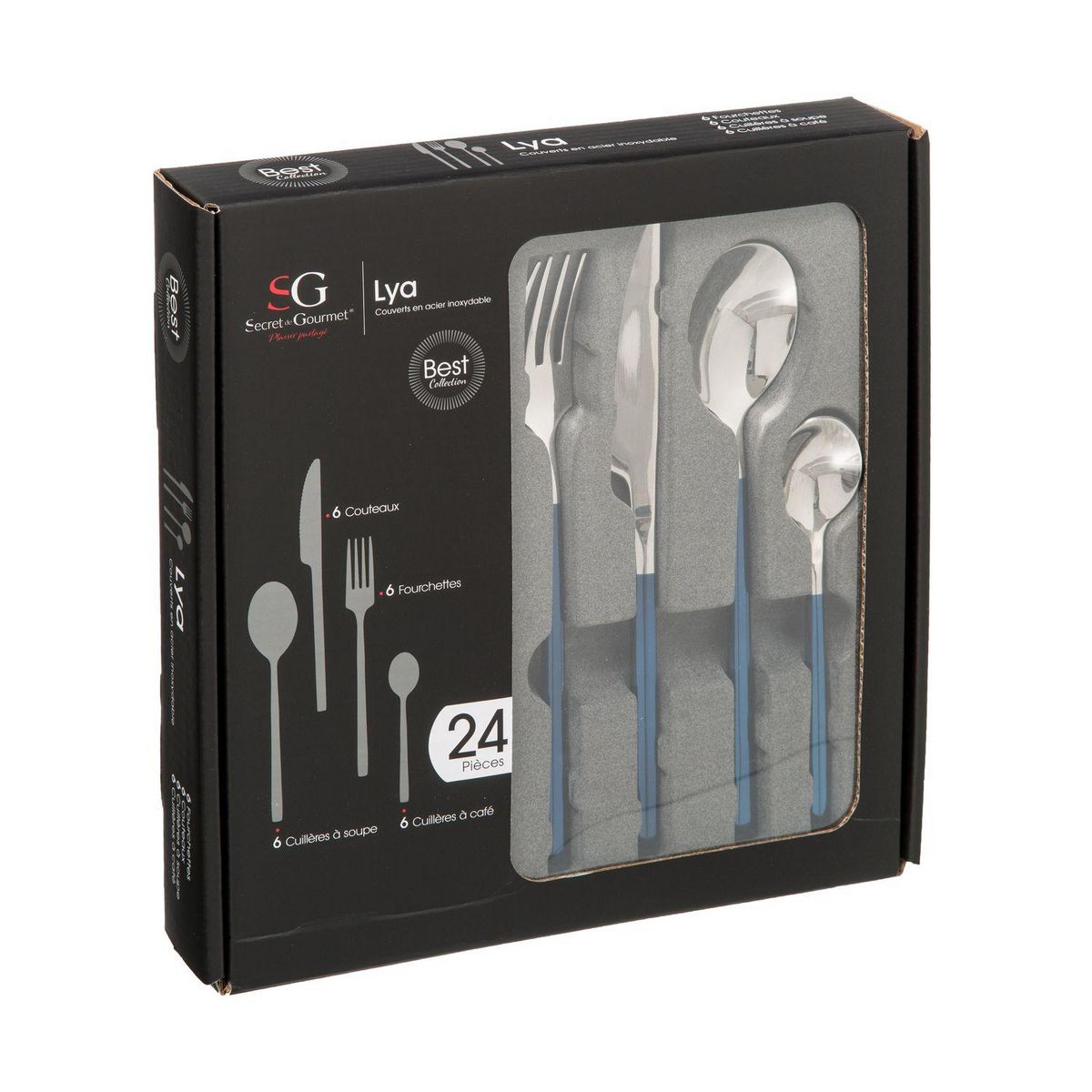 TOILINUX Lot de 2 Ménagères Lya en Acier Inoxydable - 48 Couverts