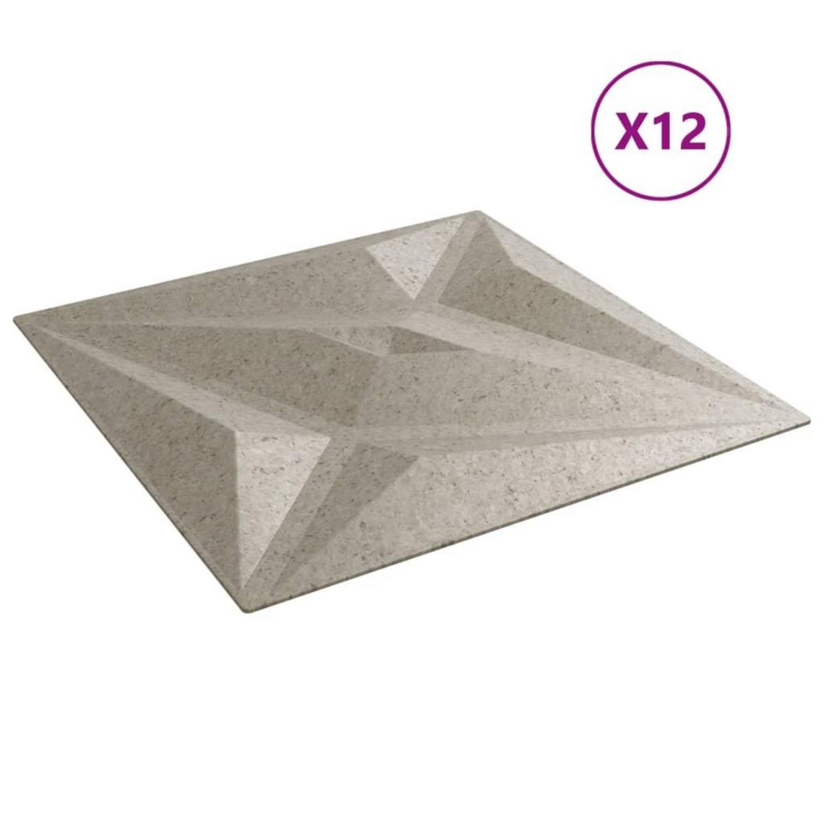 VIDAXL Panneaux muraux 12 pcs beton 50x50 cm XPS 3 m² etoile