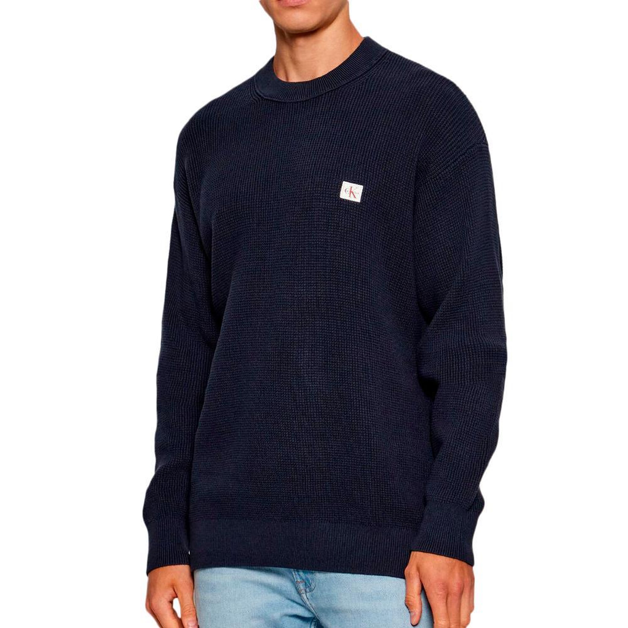 CALVIN KLEIN JEANS Pull  Homme Calvin Klein Jeans Waffle. Coloris disponibles : Bleu