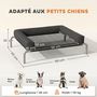 Voir la diapositive 3 : PAWHUT Transat pour animaux - lit pour chien - lit à pieds pour chien avec contour coussin dim. 90 x 65 x 30 cm - noir