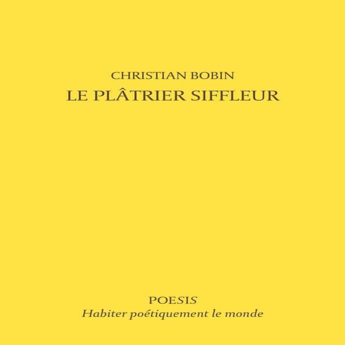 LE PLATRIER SIFFLEUR, Bobin Christian
