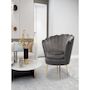 Voir la diapositive 2 : Habitat et Jardin Fauteuil en velours  Floria  - 75 x 68 x 77.5 cm - Gris