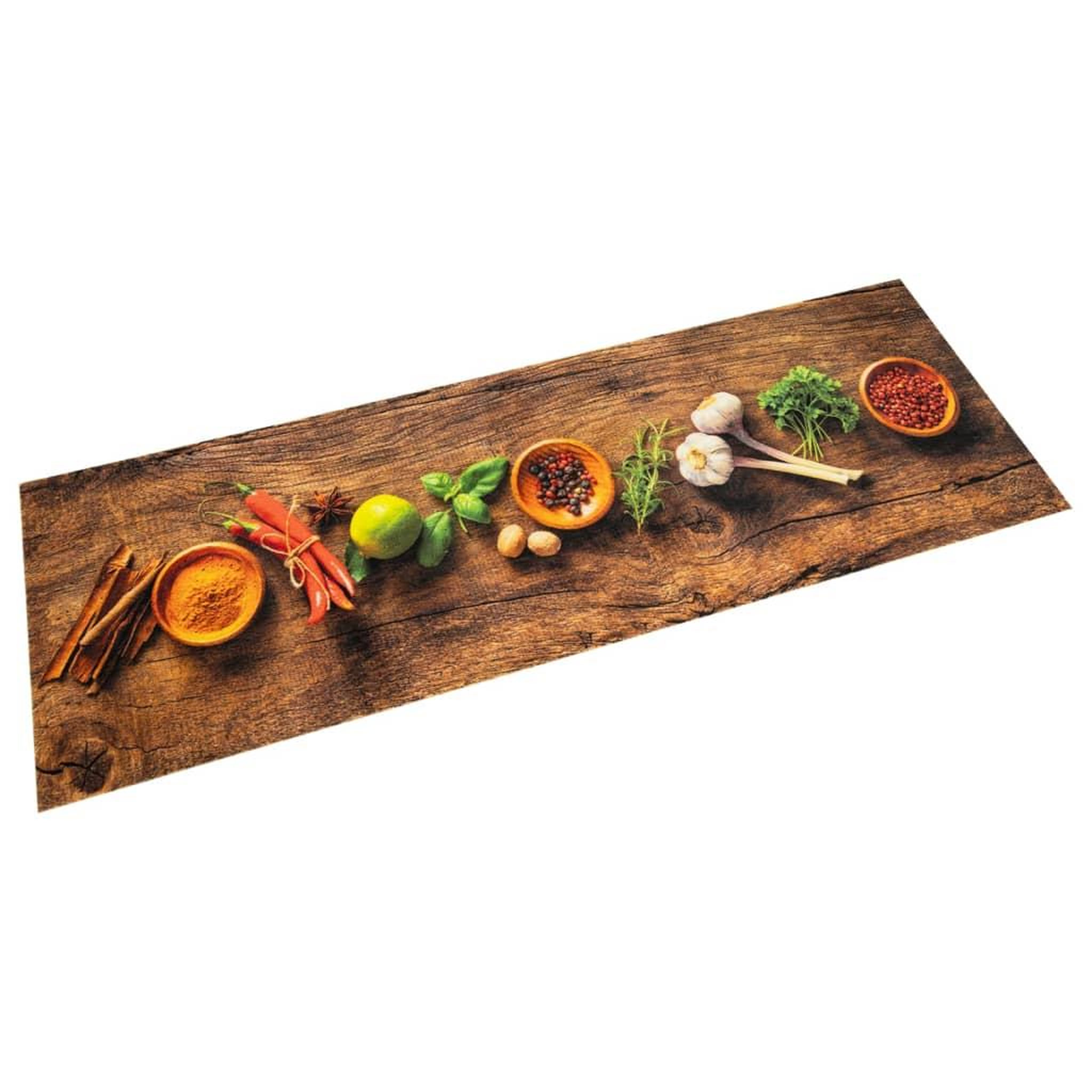 VIDAXL Tapis de cuisine lavable impression d'epices 60x300 cm velours