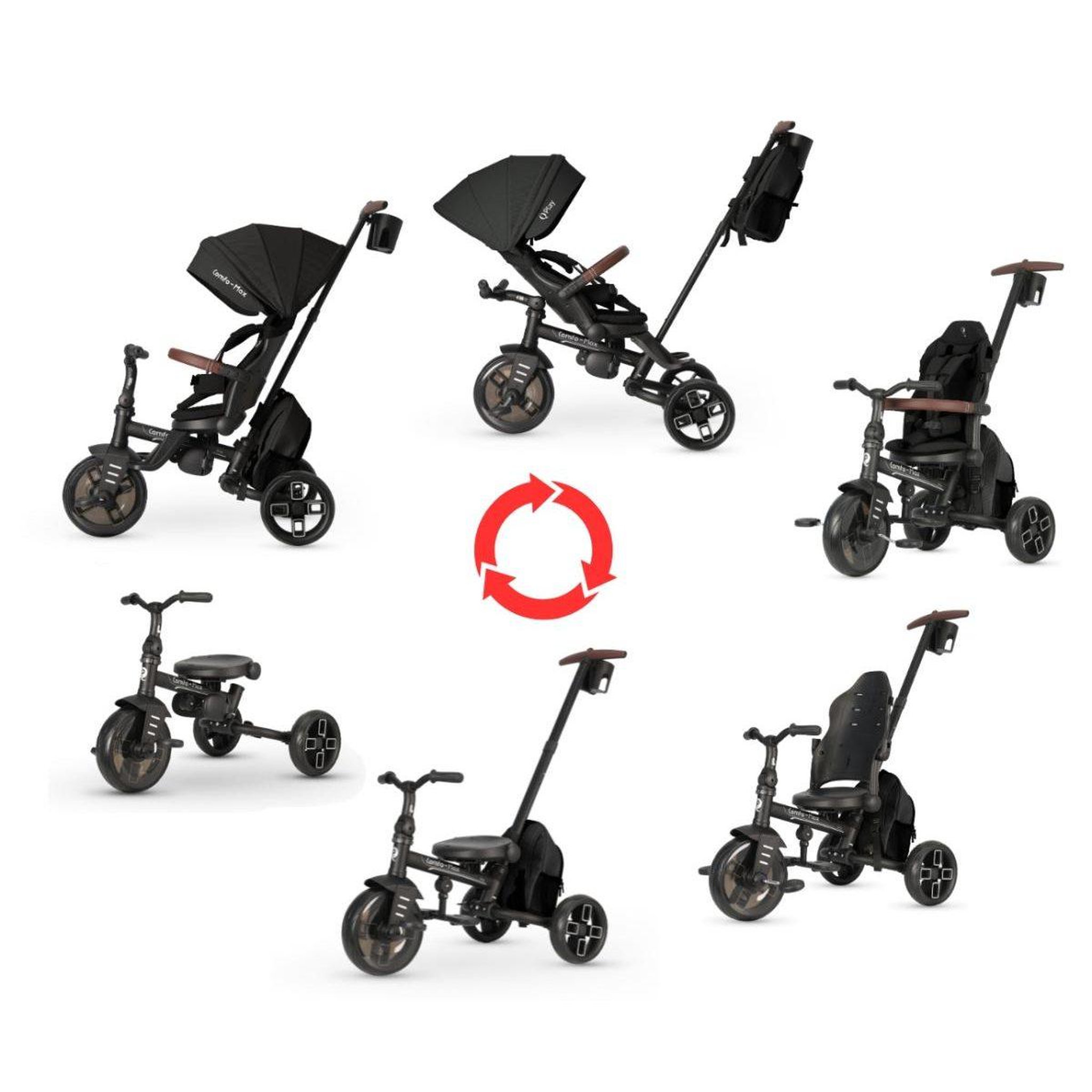 Voir la diapositive 2 : QPLAY Tricycle  comfo max noir