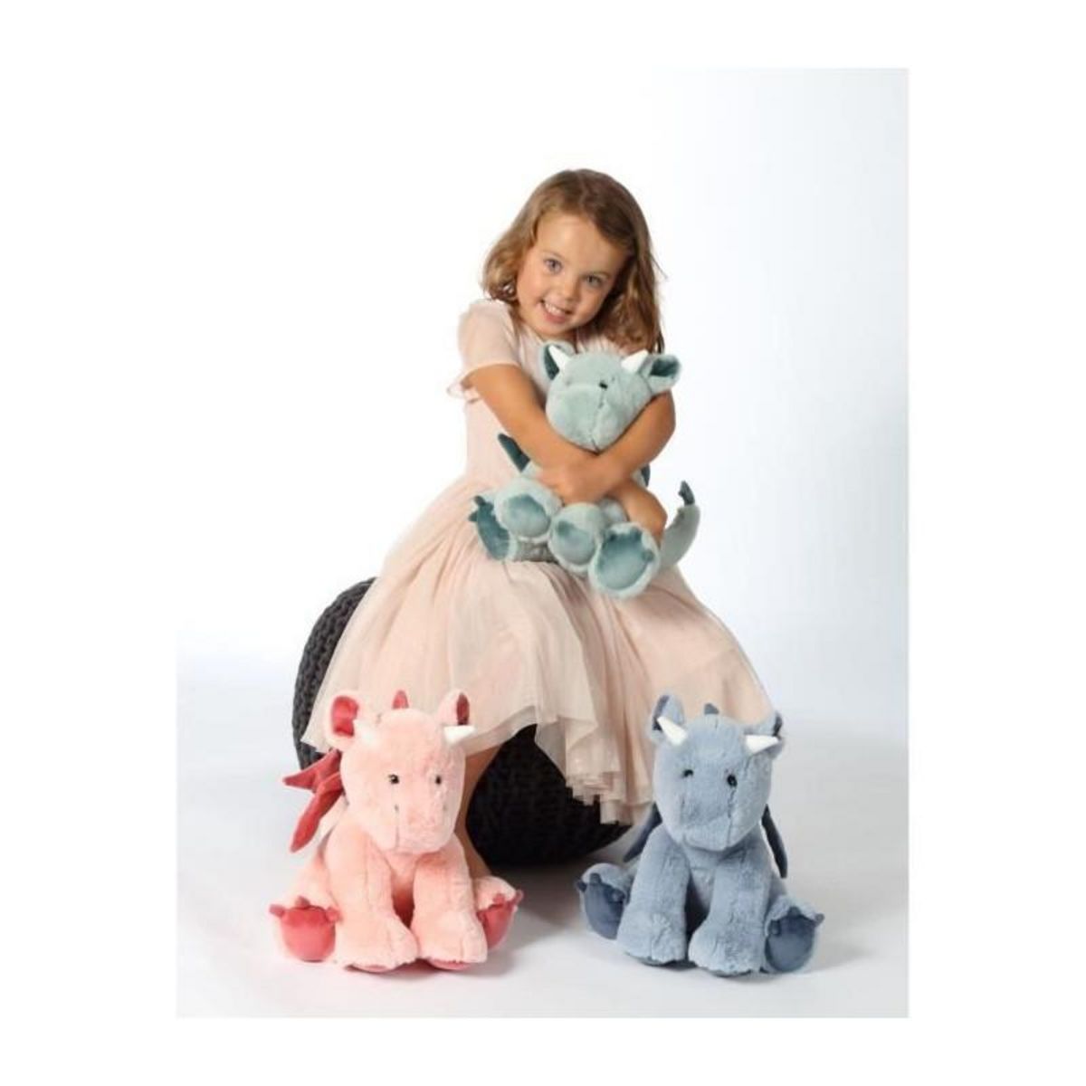 Gipsy Peluche - Gipsy Toys - Dragon floppy - 30cm - Rose