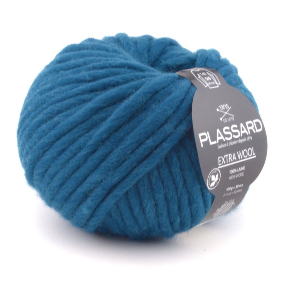 Plassard Grosse laine mèche Extra Wool 306 Bleu 100% Laine pas cher 