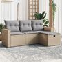 Voir la diapositive 1 : VIDAXL Salon de jardin avec coussins 4pcs melange beige resine tressee