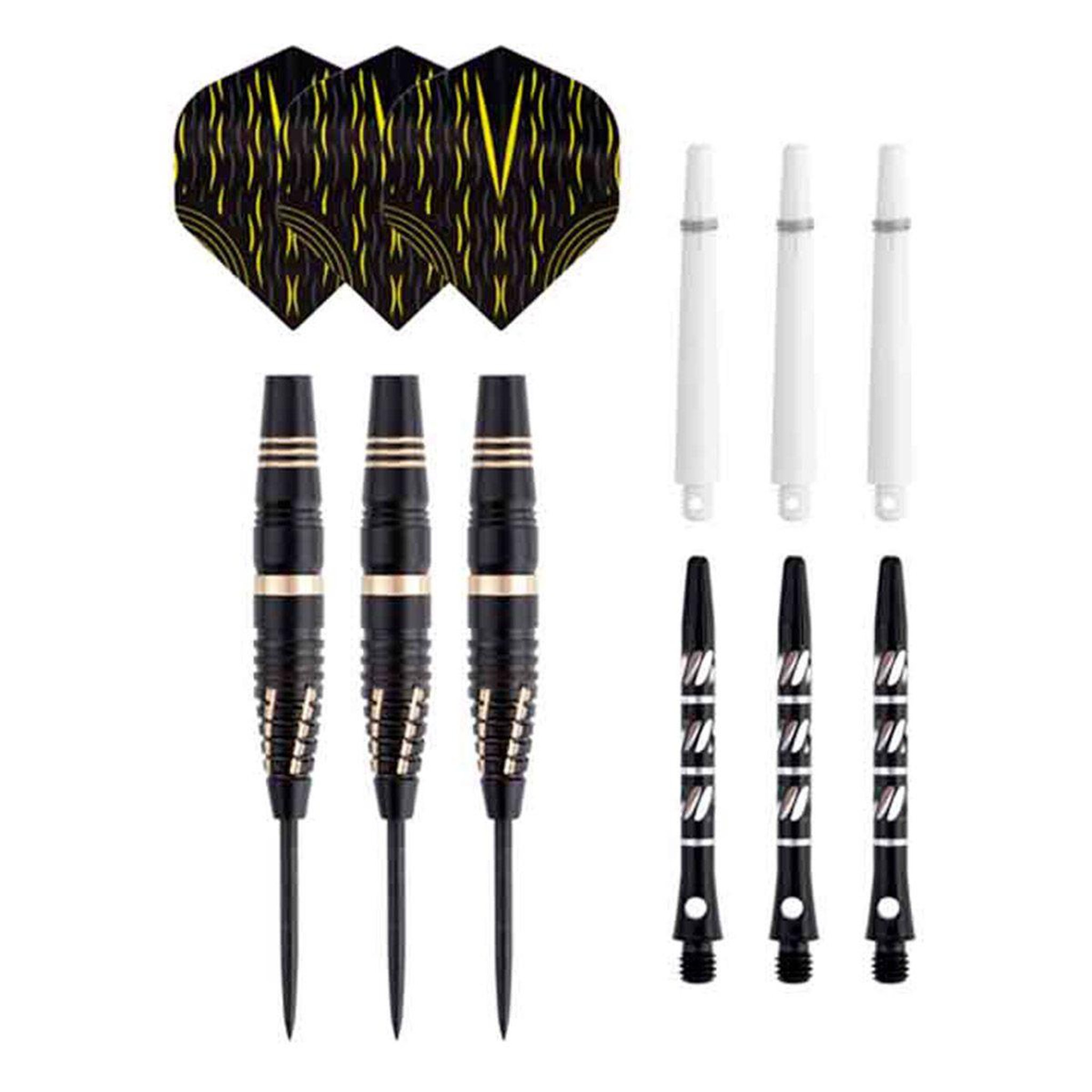 Voir la diapositive 1 : DE FAUGERES Jeu de 3 Fléchettes à Pointe Acier  Nito  16cm Noir