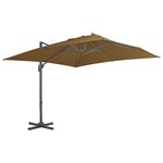 VIDAXL Parasol de jardin en porte-a-faux et poteau en aluminium taupe