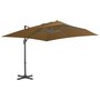 Voir la diapositive 1 : VIDAXL Parasol de jardin en porte-a-faux et poteau en aluminium taupe