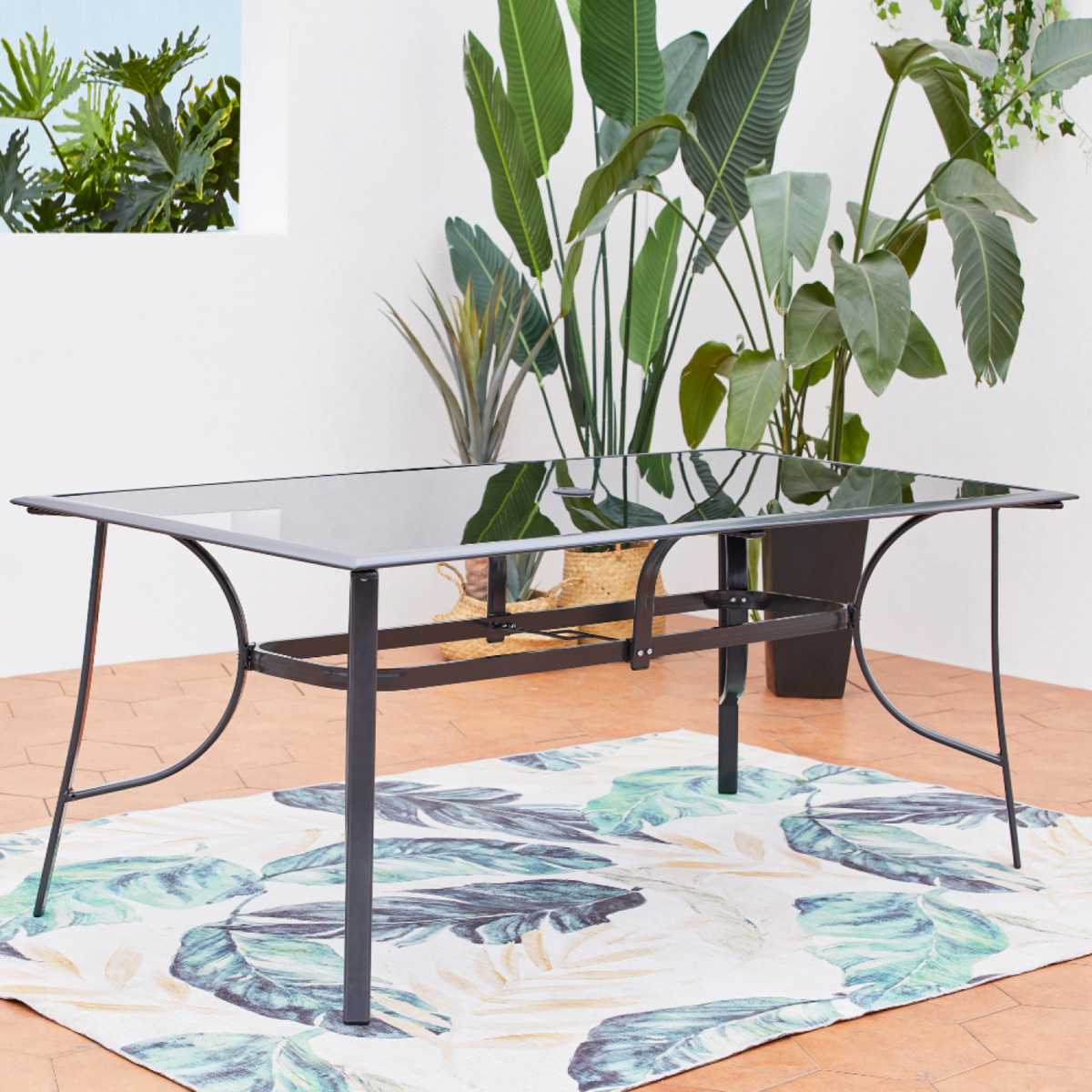 CONCEPT USINE Table de jardin et 10 chaises en aluminium RIMINI