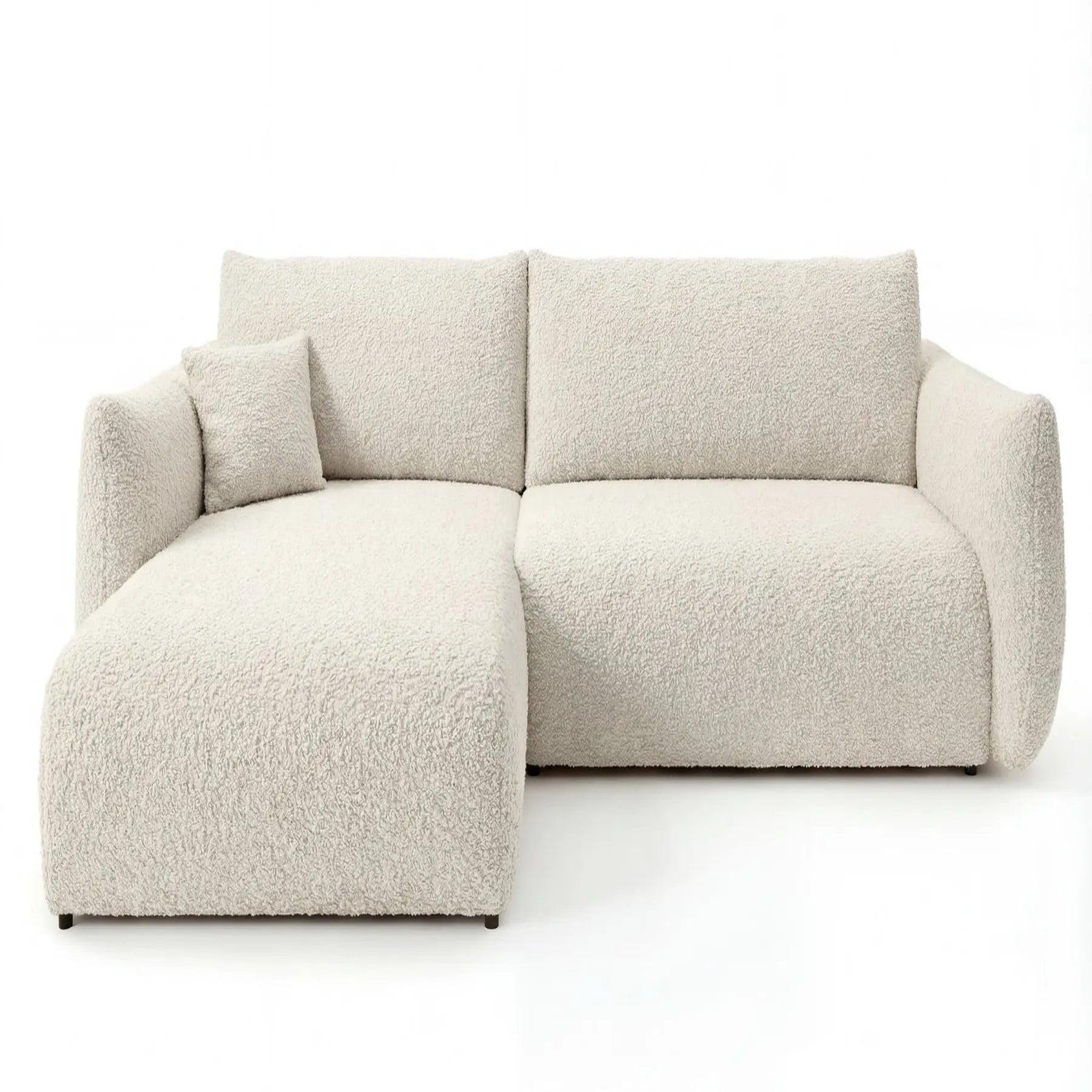 Voir la diapositive 1 : CASANOVA PARIS Elio - canapé d'angle convertible tissu bouclette