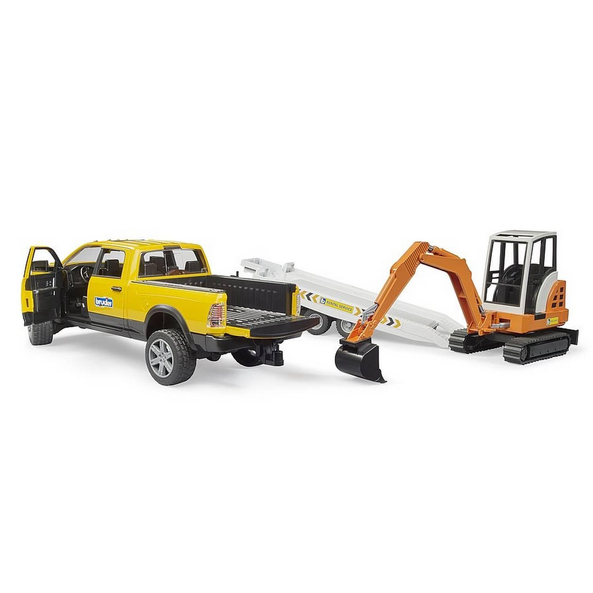 Voir la diapositive 4 : Bruder RAM Rental Service avec mini-pelleteuse