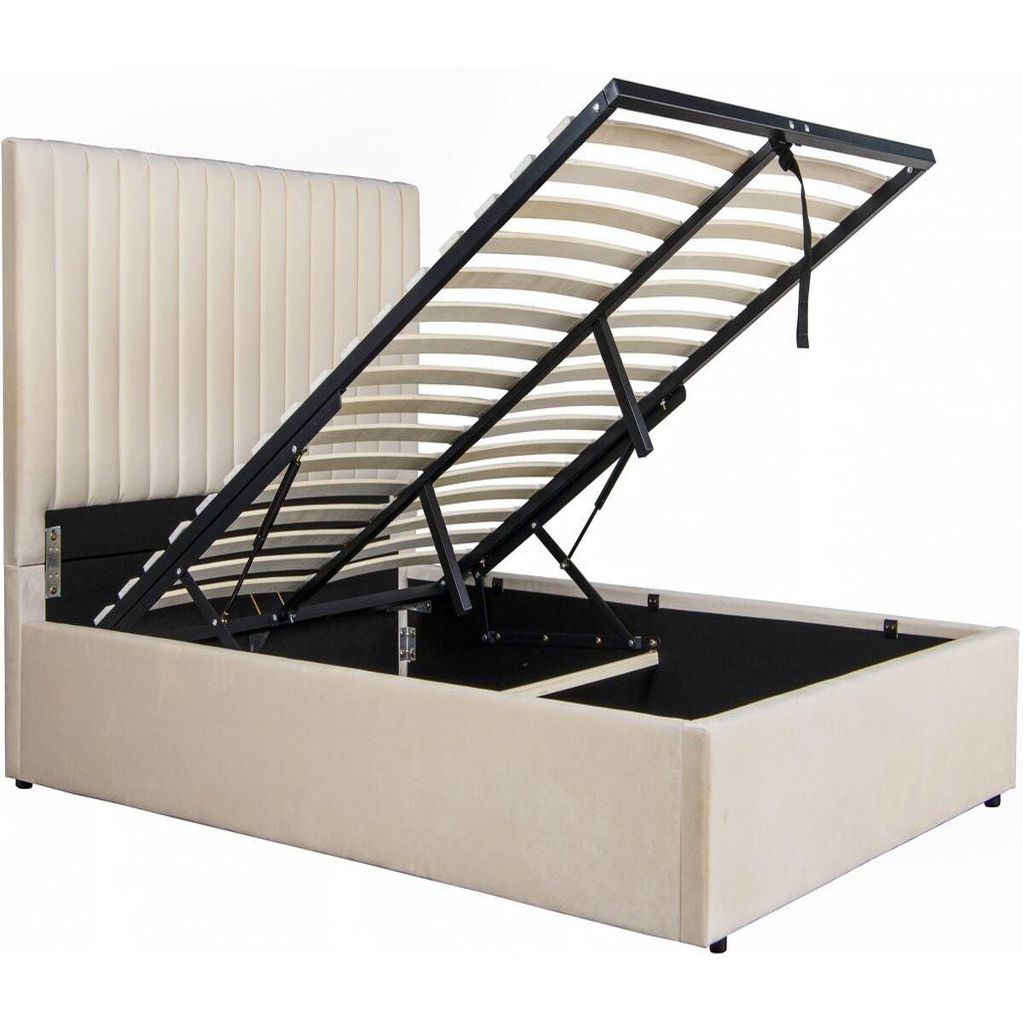Voir la diapositive 3 : Habitat et Jardin Lit avec coffre  mia  - 140 x 190 cm - beige