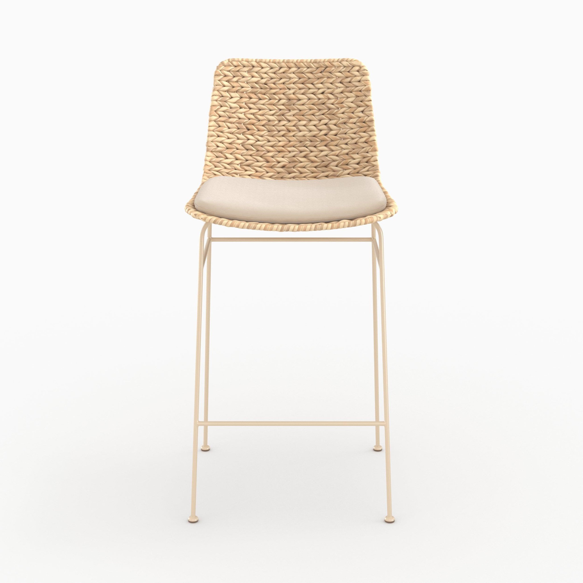 Voir la diapositive 6 : MAISON PAVANE Lot de 2 chaises pour îlot central 66 cm en matière naturelle-faro