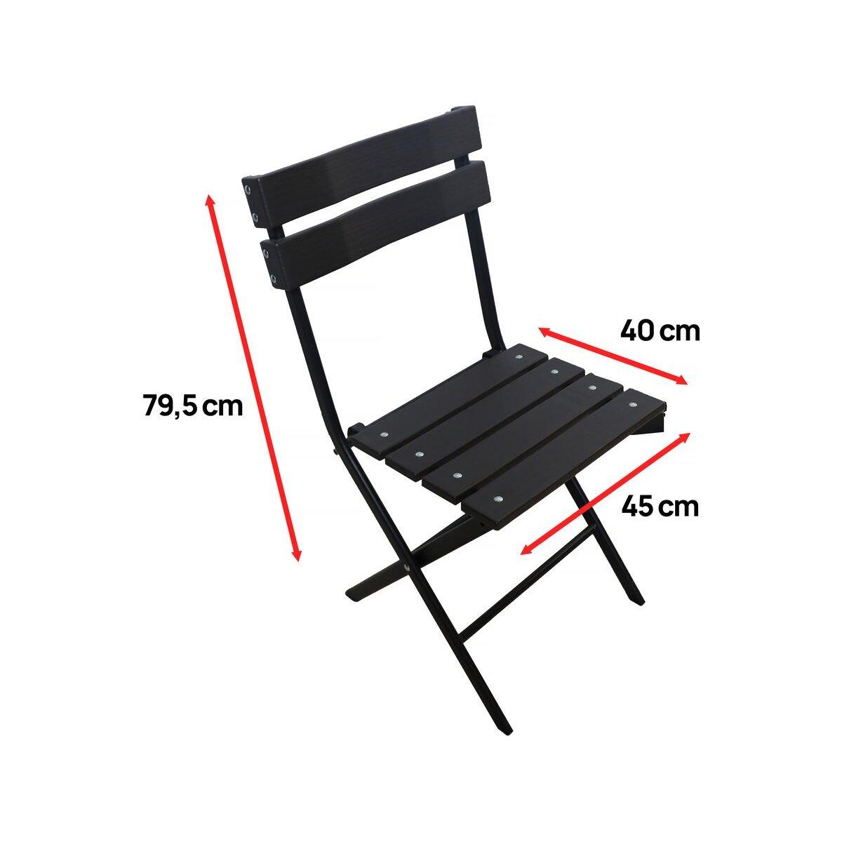 Habitat et Jardin Lot de 2 chaises de jardin pliable en plastique  Tenerife  - Gris anthracite