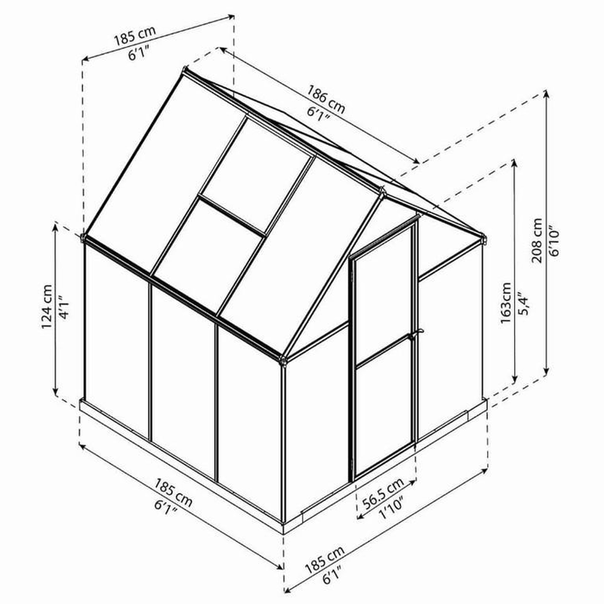 Voir la diapositive 2 : Palram Serre de jardin 3.4m² vert - 701632