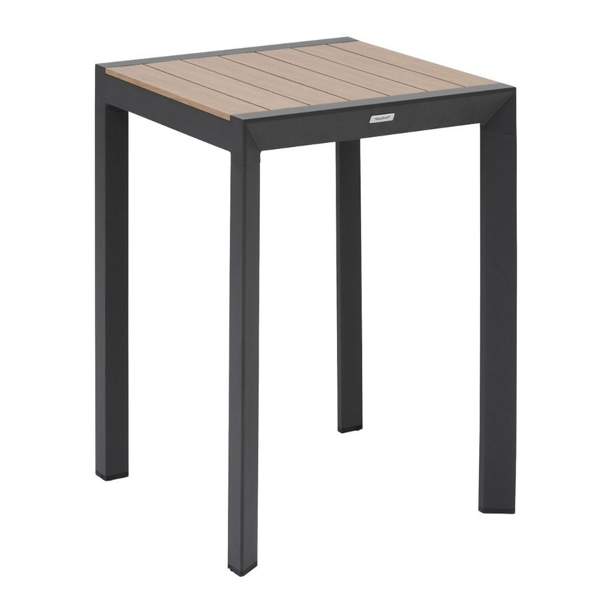 Voir la diapositive 3 : HESPERIDE Table de jardin carrée alu evasion 2 places effet bois - hespéride