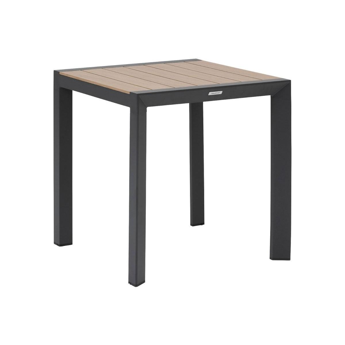 HESPERIDE Table de jardin carrée alu Evasion 2 places effet bois - Hespéride