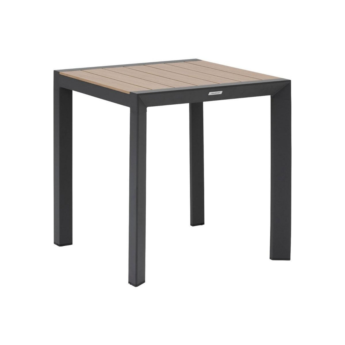 HESPERIDE Table de jardin carrée alu Evasion 2 places effet bois - Hespéride