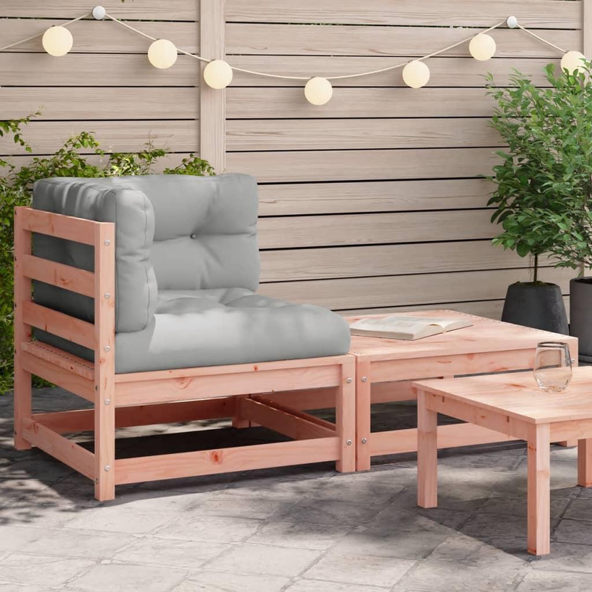 VIDAXL Canape d'angle de jardin avec coussins et repose-pieds