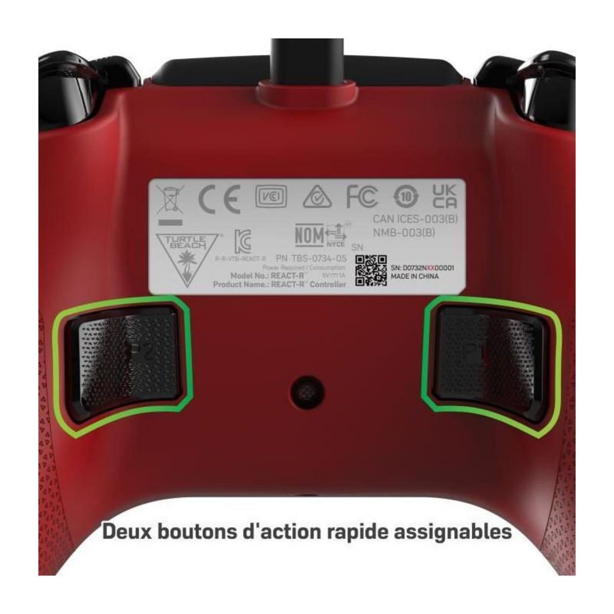 Turtle Beach Manette de jeu filaire - TURTLE BEACH - REACT-R - Rouge - Xbox & Windows
