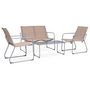 Voir la diapositive 1 : VIDAXL Salon de jardin 4 pcs Tissu et acier Taupe