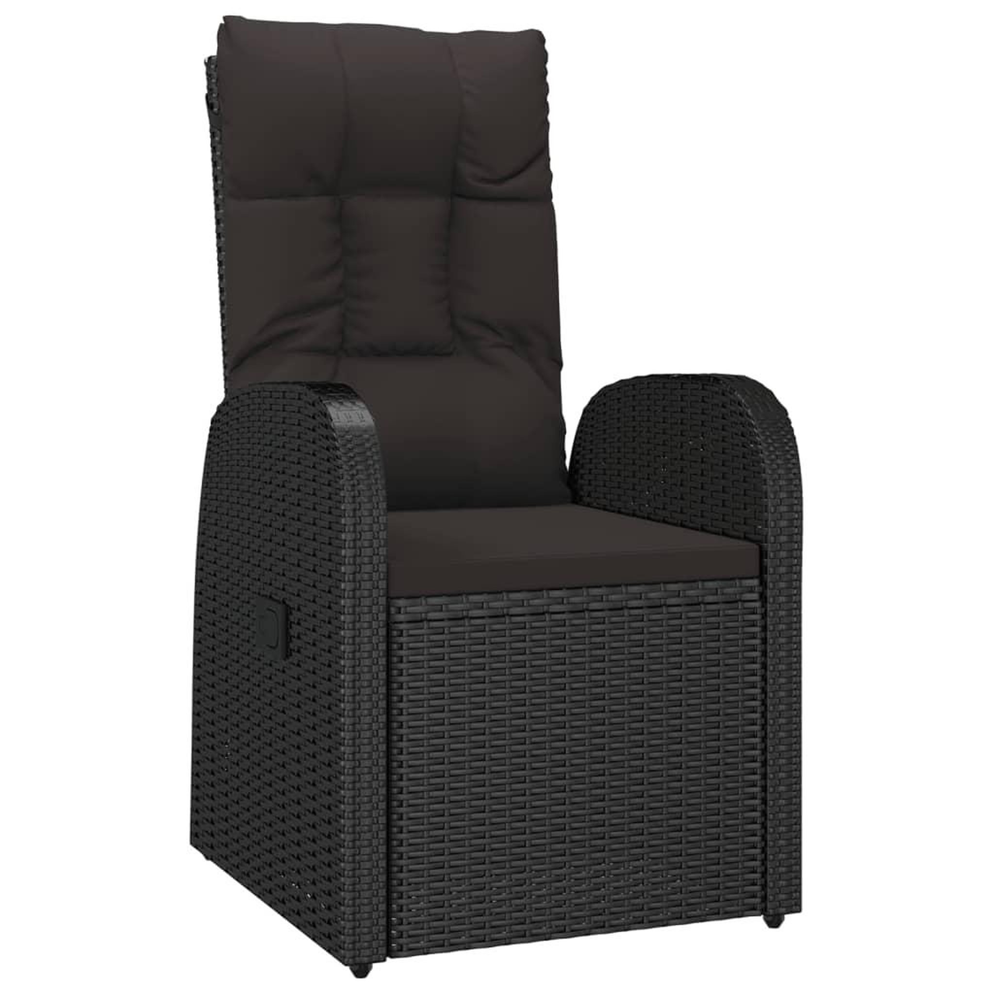 Voir la diapositive 3 : VIDAXL Ensemble a manger de jardin 9pcs coussins noir resine tressee