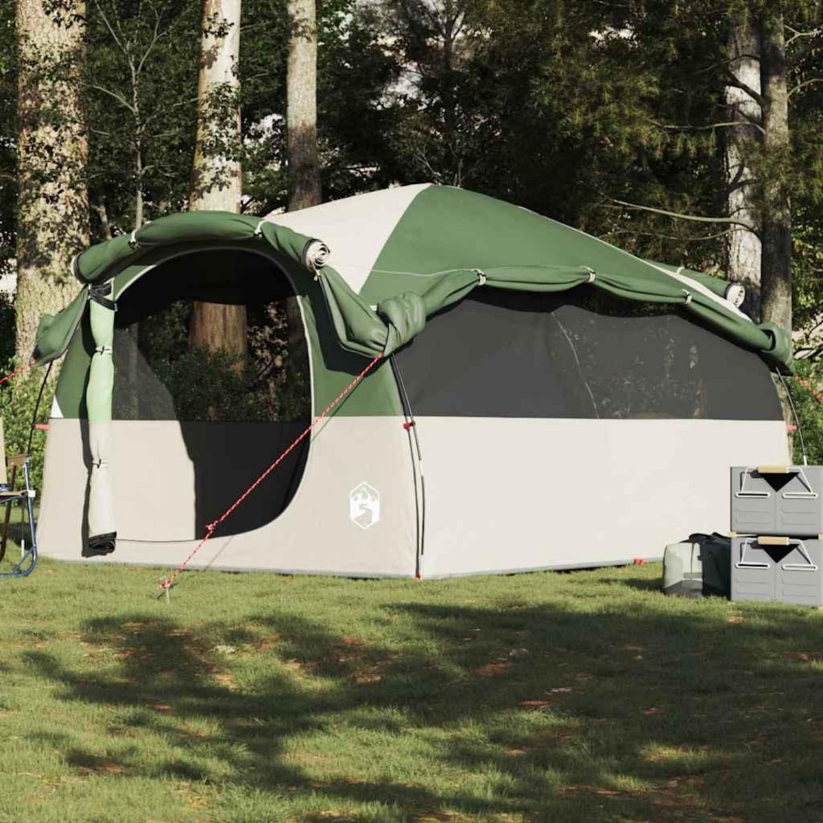 VIDAXL Tente familiale tunnel 6 personnes vert impermeable