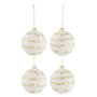Voir la diapositive 1 : Paris Prix Lot de 4 Boules de Noël  Xmas  10cm Blanc & Or
