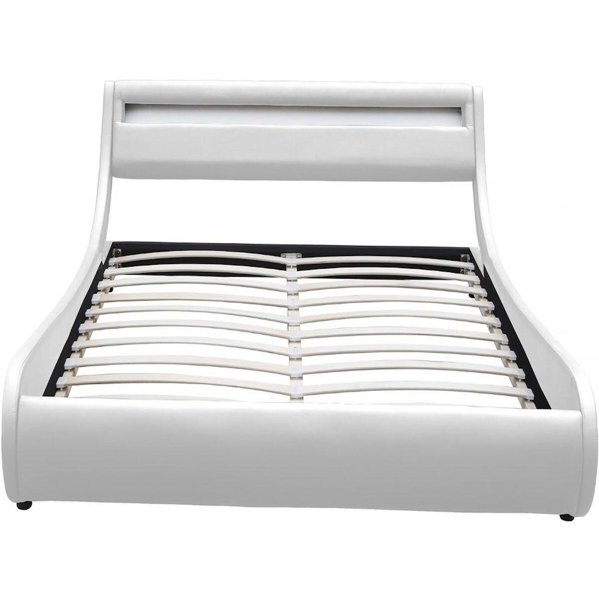 Habitat et Jardin Lit LED  Natacha  - 140 x 190 cm - Blanc