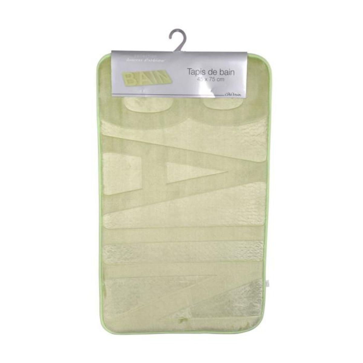 Paris Prix Tapis de Bain Microfibre  Relief  45x75cm Vert