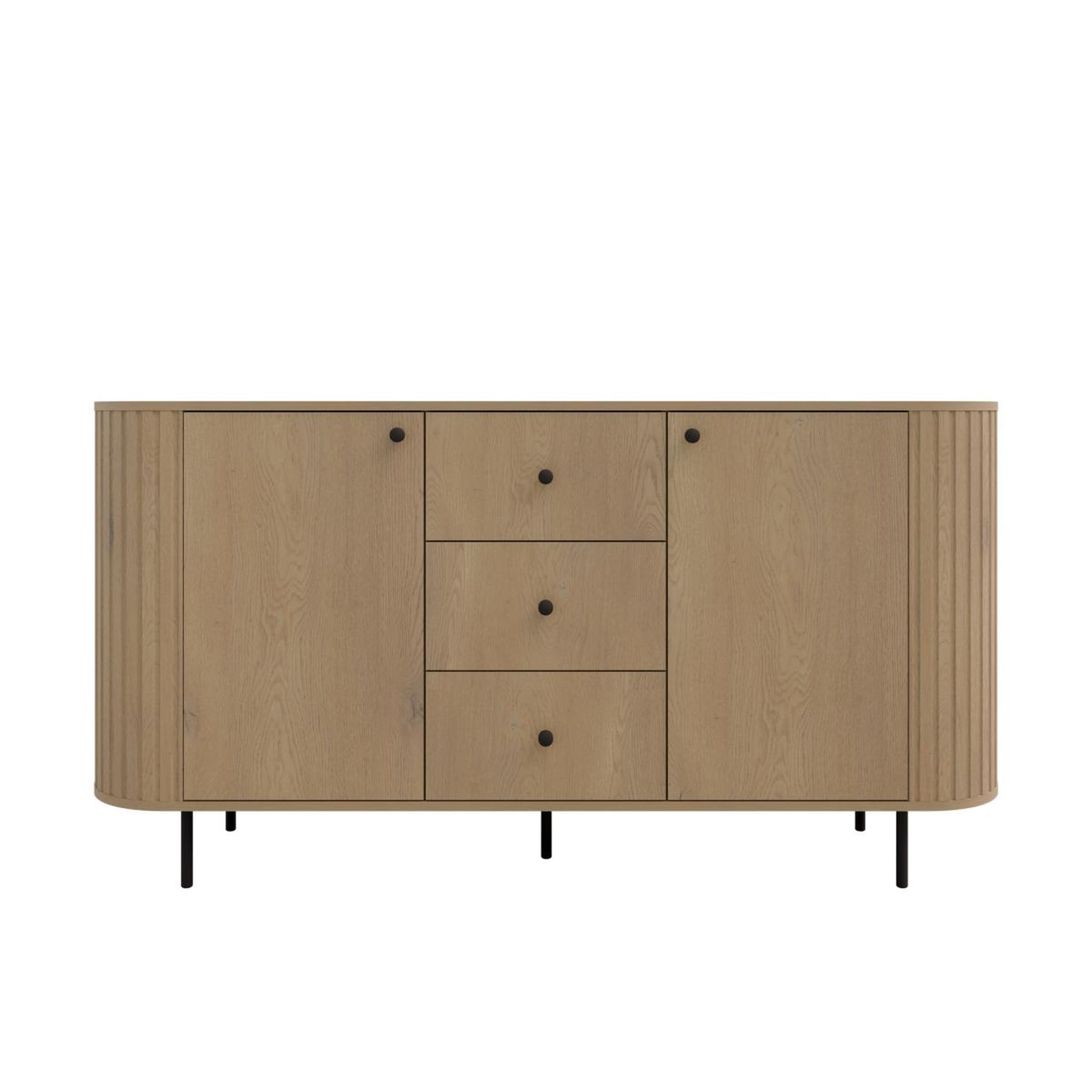 JLC KREATION Buffet bas arrondi bois avec tiroirs 165cm lilio