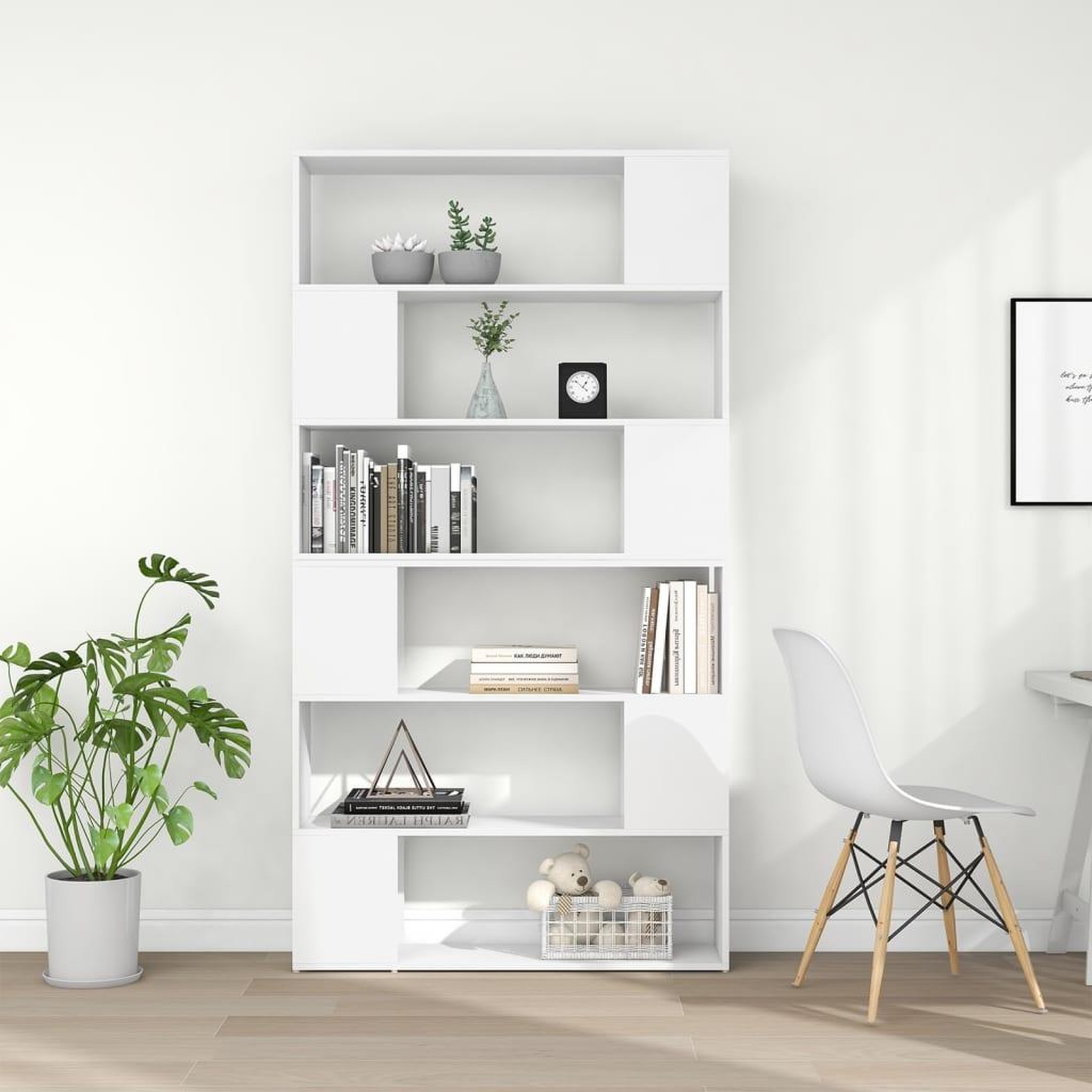 Voir la diapositive 3 : VIDAXL Bibliotheque/Separateur de piece Blanc 100x24x188 cm