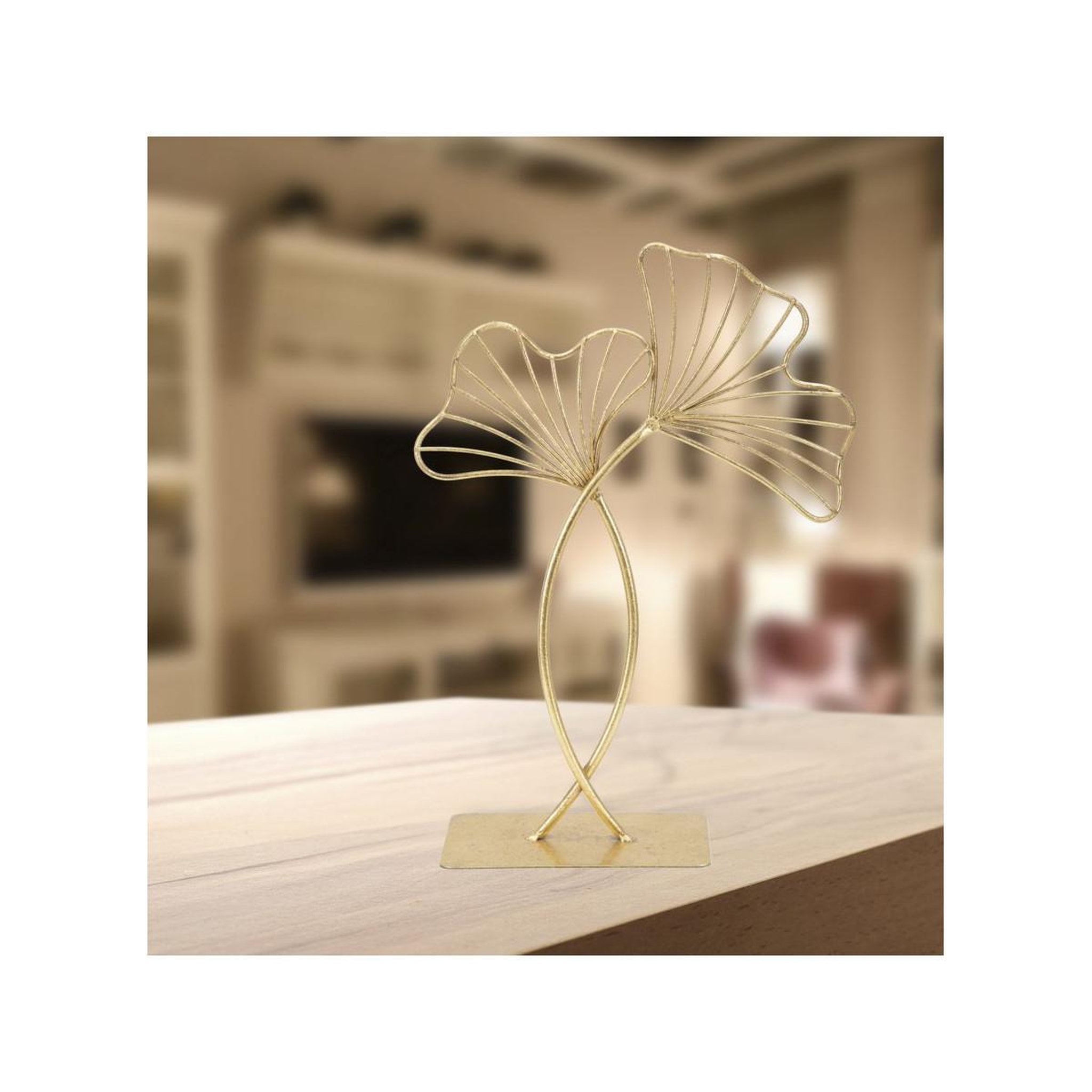 Voir la diapositive 6 : Paris Prix Objet déco en métal  feuilles  35cm or