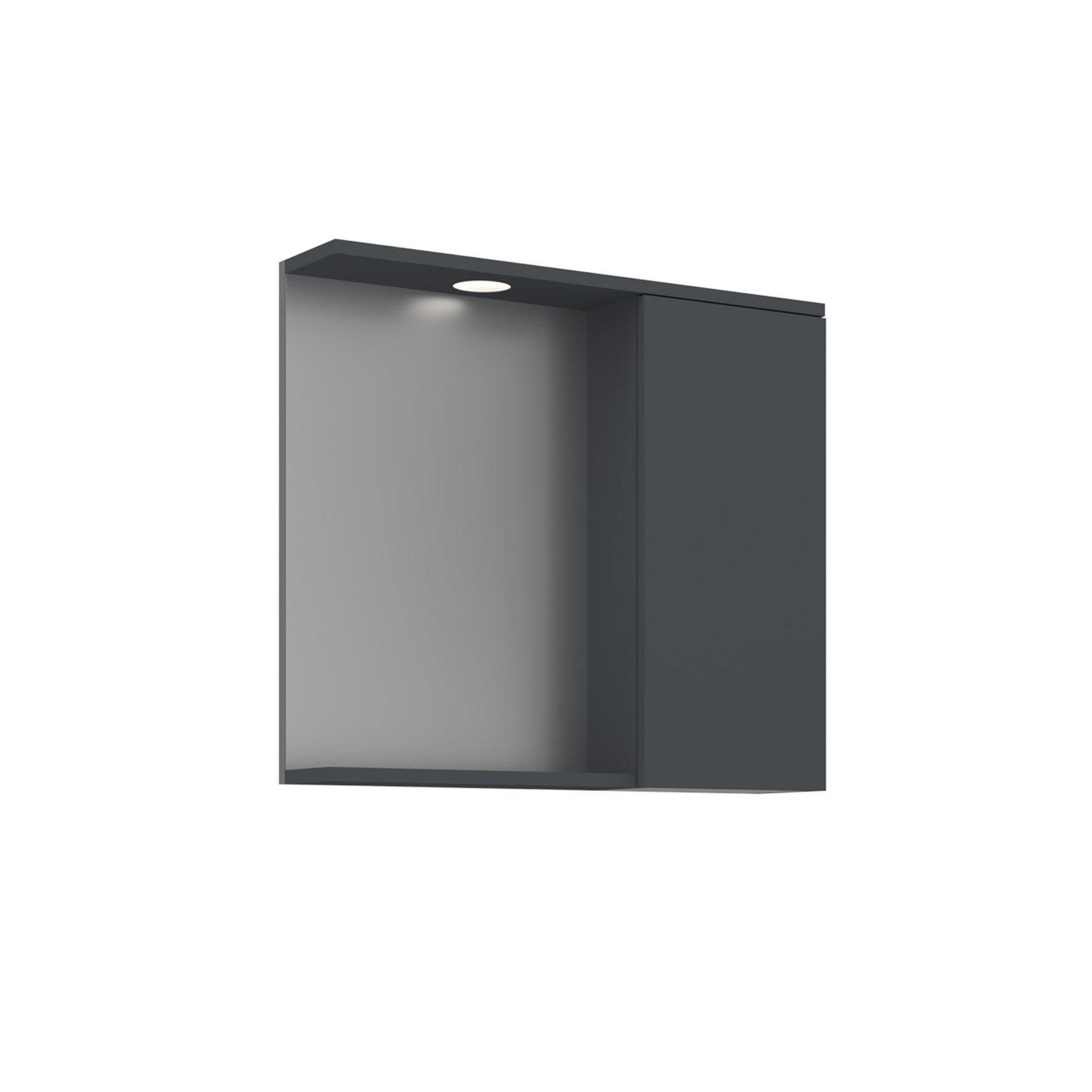 Habitat et Jardin Meuble Salle de Bain avec Miroir  Purus 80  - 75 x 18 x 68 cm - Matte Anthracite