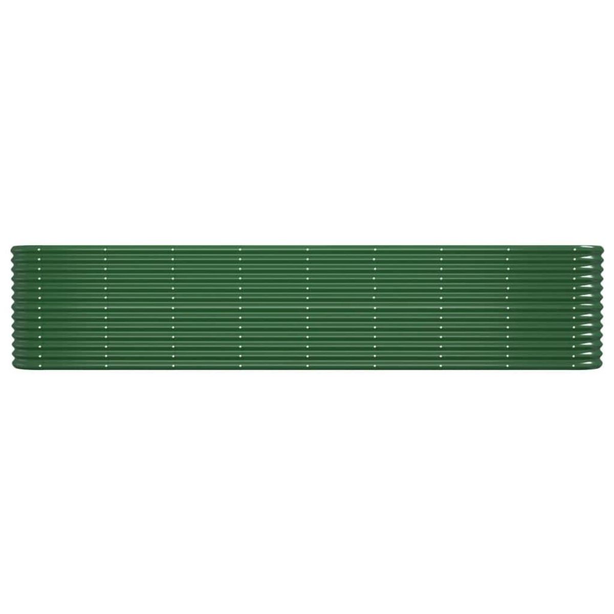 VIDAXL Lit sureleve de jardin Acier enduit de poudre 332x40x68 cm Vert