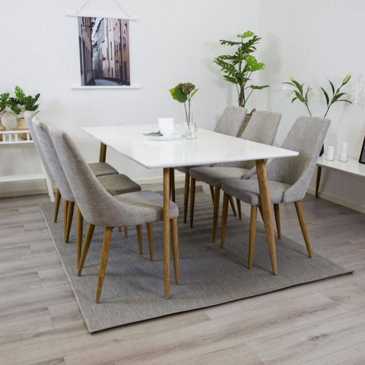 Paris Prix Table à Manger  Polar  180cm Blanc & Naturel