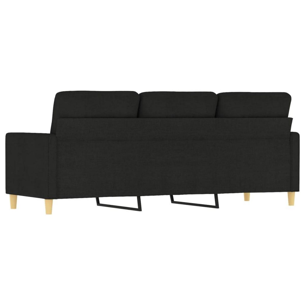 VIDAXL Canape a 3 places Noir 180 cm Tissu