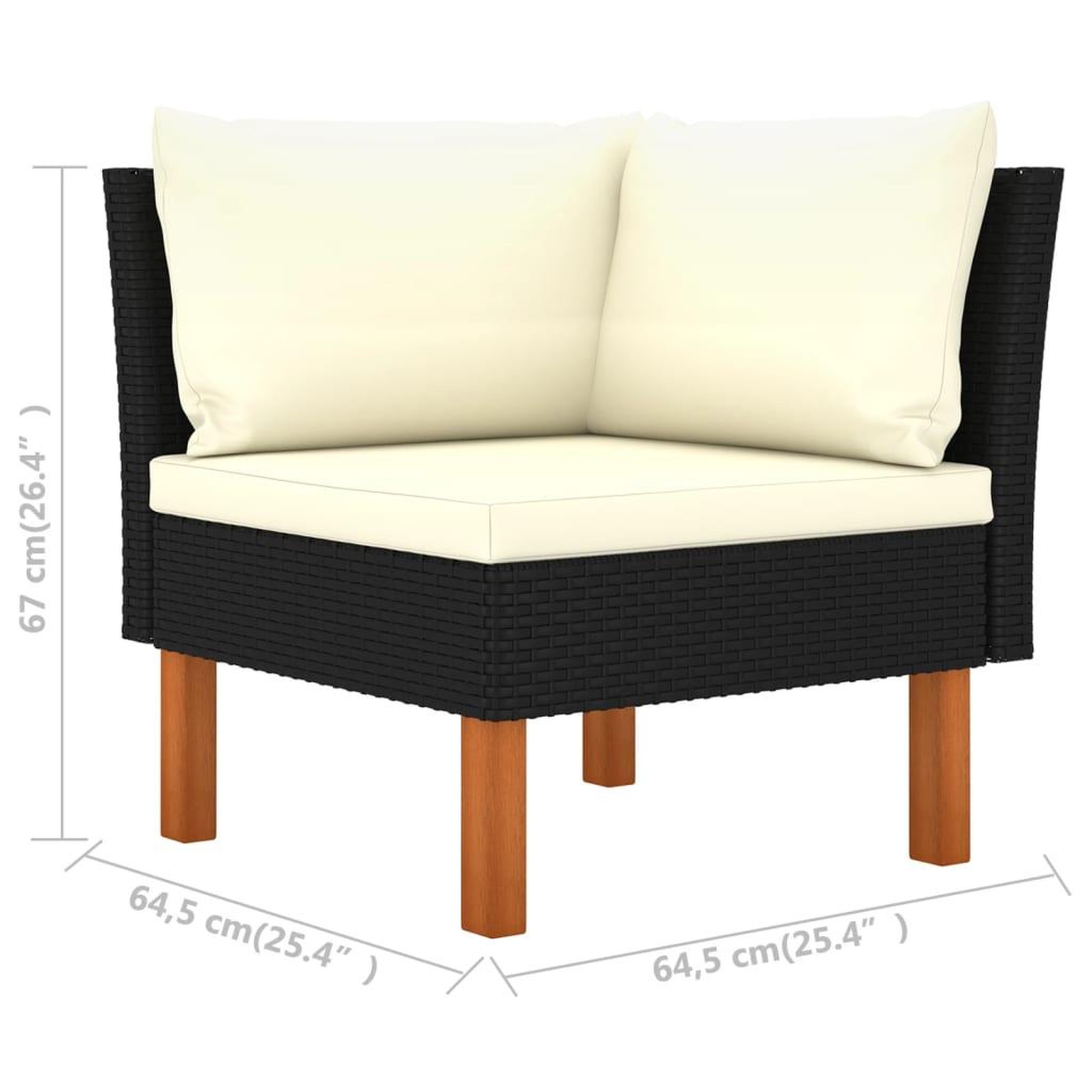 Voir la diapositive 6 : VIDAXL Canapes d'angle 2pcs Resine tressee et bois d'eucalyptus massif