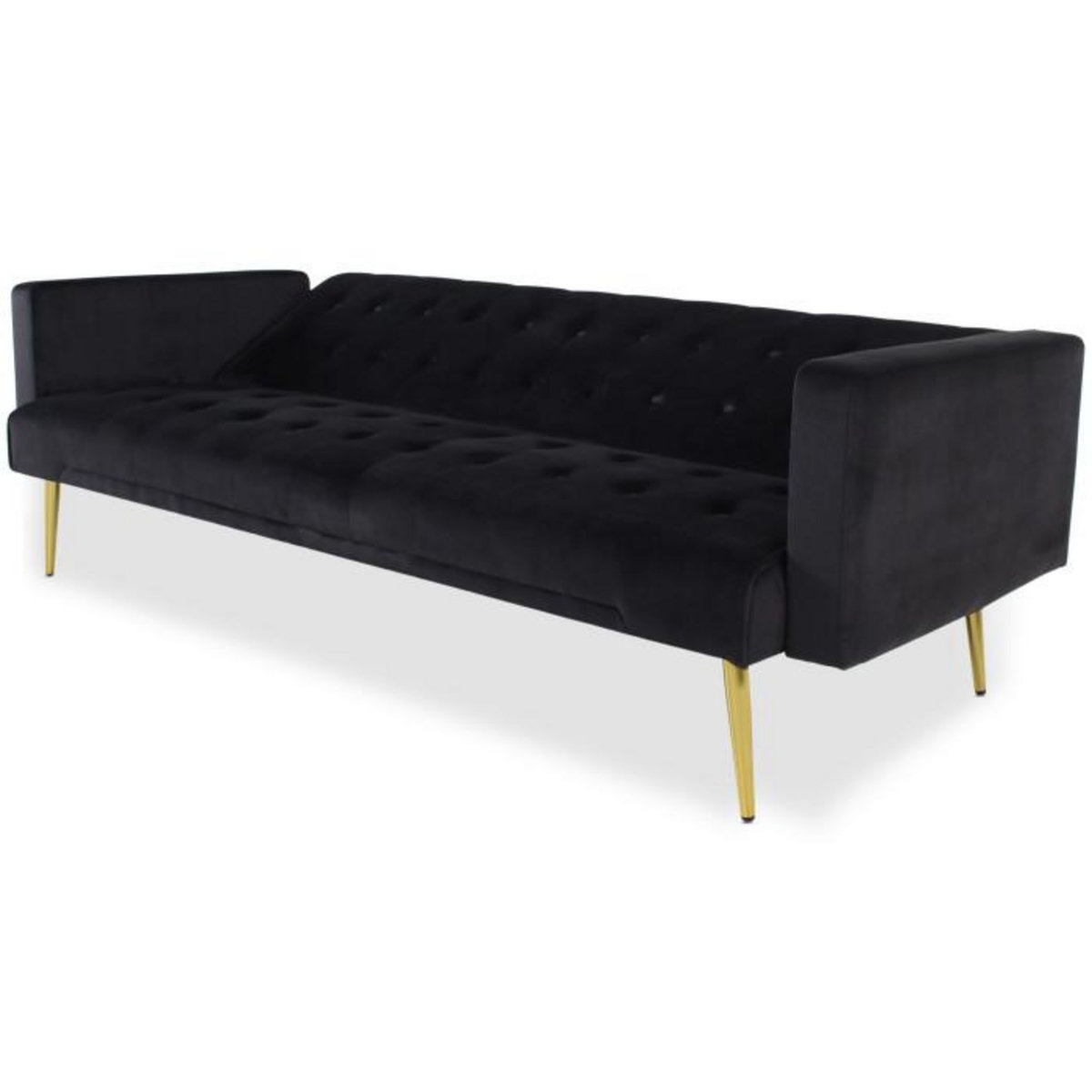 Paris Prix Canapé Convertible Velours  Tybio  191cm Noir