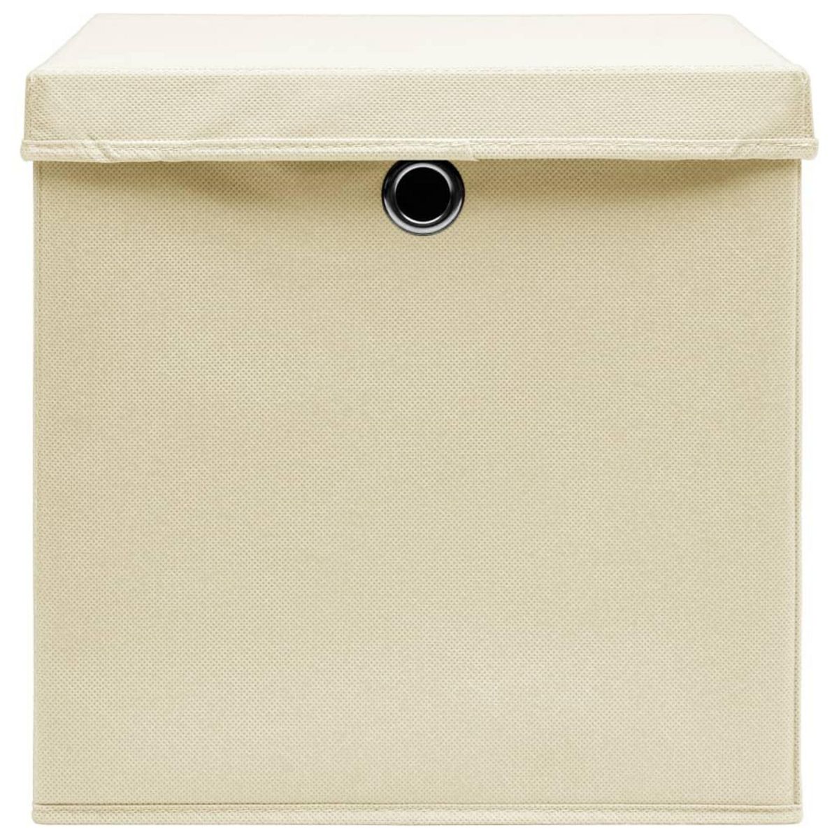 VIDAXL Boîtes de rangement a couvercles 4 pcs Creme 32x32x32 cm Tissu