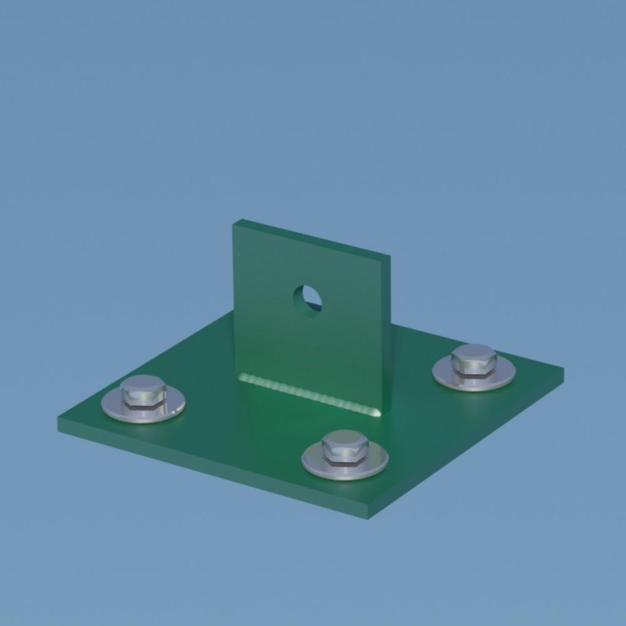 CENTRALE BRICO Platine jambe de force acier galvanisé plastifié à visser vert, H.4.3 cm x secti