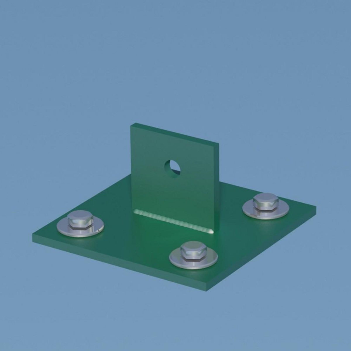 CENTRALE BRICO Platine jambe de force acier galvanisé plastifié à visser vert, H.4.3 cm x secti